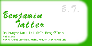 benjamin taller business card